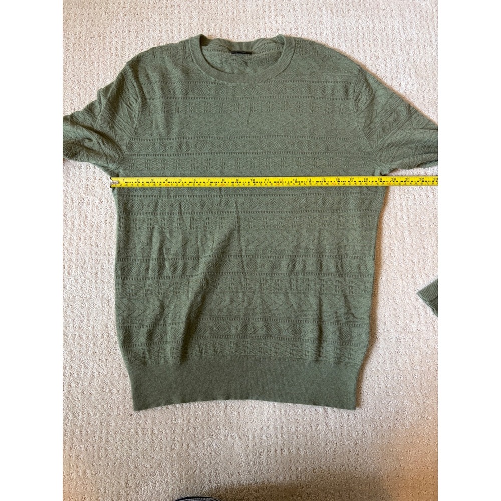 J.Crew Sweater Women S Olive Green Textured Pointelle 100% Cotton Long Sleeve